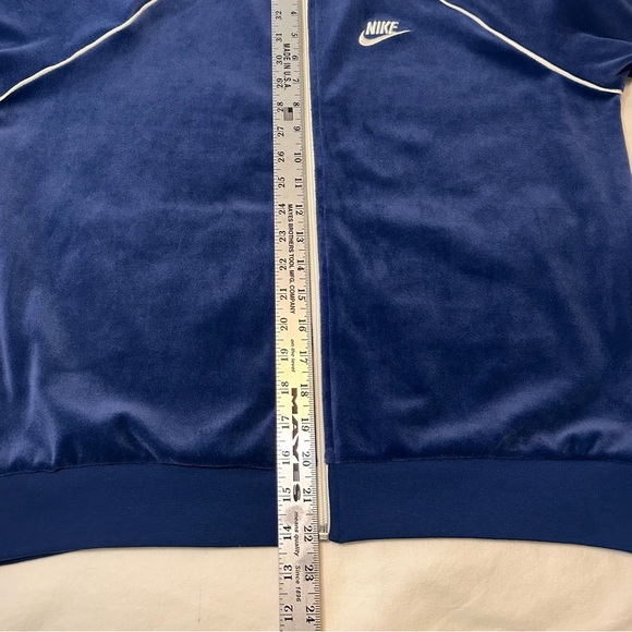 Nike Retro Velour Full Zip Womens Track Jacket Size Large Blue Y2K - Picture 3 of 7